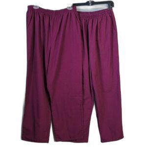 SB Scrubs 932 Burgundy Nurse Scrub Pants Women's L - Lot of 2